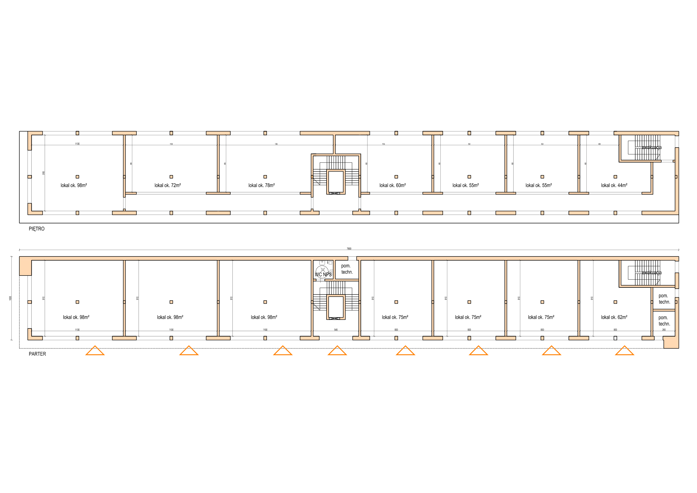 Rzut koncepcyjny budynku usługowego